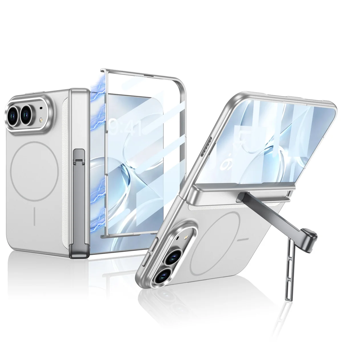 ZEERA FoldStand Pro Case for iPhone Duo: MagSafe Full-Cover Case with 2-Way Hinge Stand & Screen Protector - Image 8